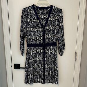 Mittoshop Navy and White Diamond Pattern Button Down Shirt